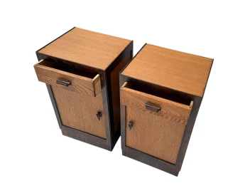 Two Art Deco Modernist Nightstands or Bedside Tables, 1920s 2